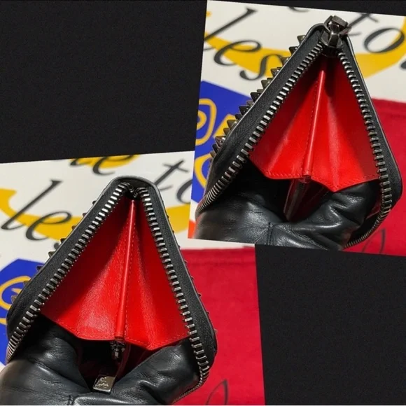 CHRISTIAN LOUBOUTIN Camouflage Black
& Gold Panettone Wallet Spiked, Zippy Camo - Picture 6 of 16